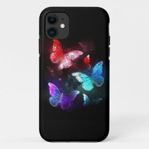 Drei glühende Schmetterlinge im Hintergrund Case-Mate iPhone Hülle