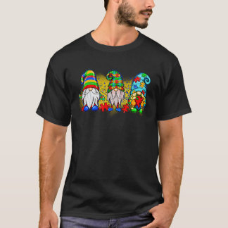 Drei Gnome Autismus-Bewusstseinsmonat Unterstützun T-Shirt