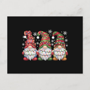 Drei Gnome Buffalo Kariert Rot Weihnachten Postkarte
