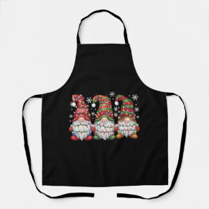 Drei Gnome Buffalo Kariert Rot Weihnachten Schürze