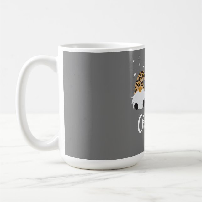 Drei Gnome mit Leopard Karierte Weihnachten Kaffeetasse (Links)