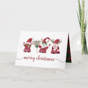 Drei Gnome Rentier Weihnachten Familienfoto