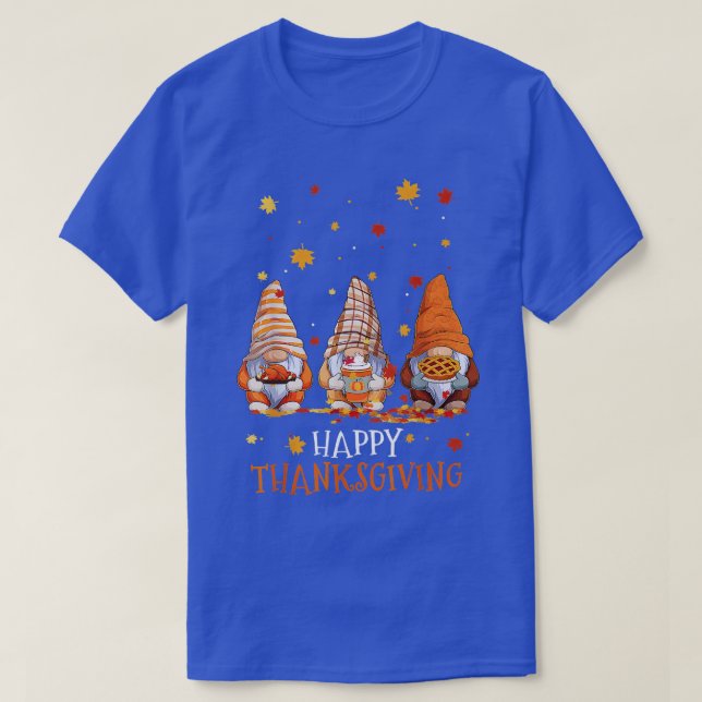 Drei Gnomes Frohes Erntedankfest Herbst Herbst Gn T-Shirt (Design vorne)