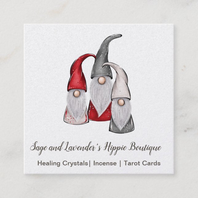 Drei Gnomes Quadratische Visitenkarte (Vorderseite)