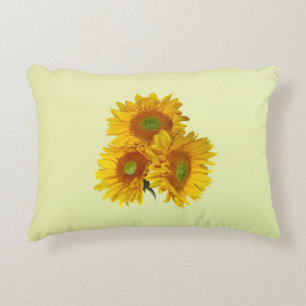 Drei goldene Sonnenblumen Dekokissen