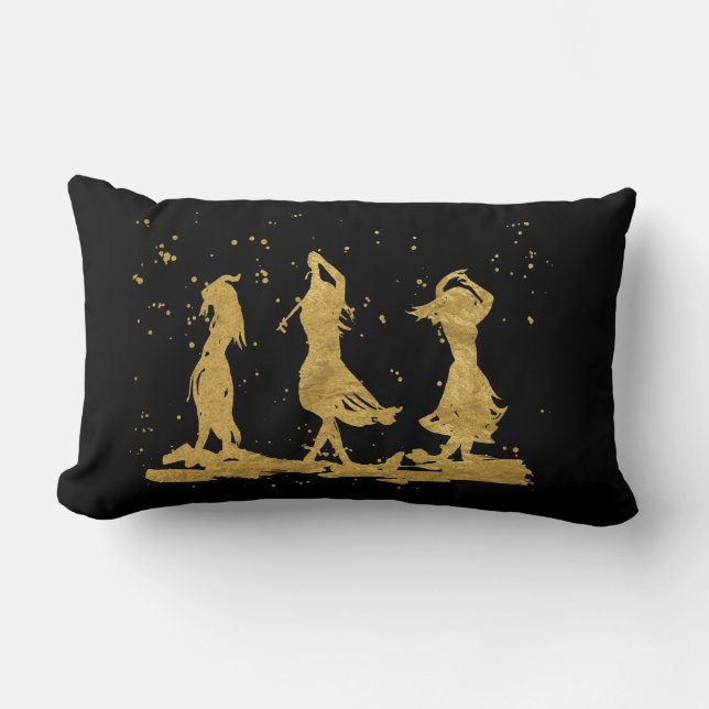 Drei goldene Tänzer Lendenkissen (Vorderseite)