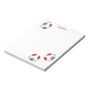 drei graue Fußballbälle personalisiert Notizblock