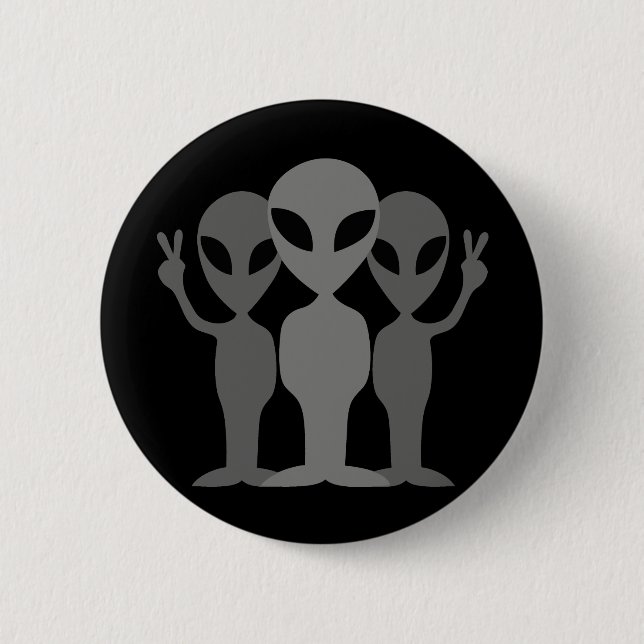 Drei graue Raum-Außerirdische Button (Vorderseite)
