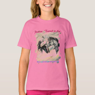 Drei grauer Rand der Pferd w/dot T-Shirt
