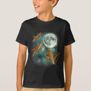 Drei Grillen Mond 3 Insekt Heulendes Meme Magie Ve T-Shirt