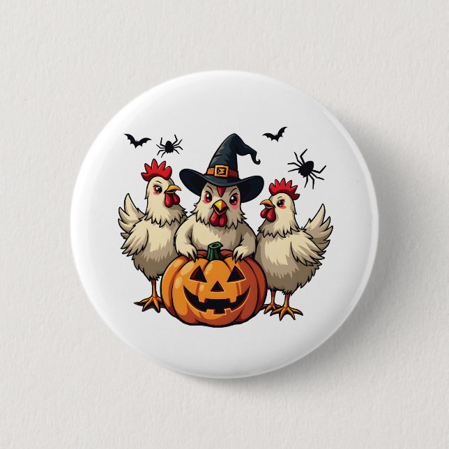 Drei grimmige Halloween-Bauer Button (Vorderseite)