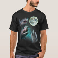 Drei große weiße Haie Howl am Mond 3 Wolfs Funn