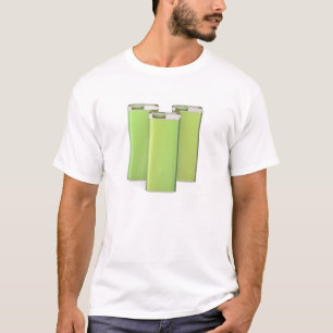 Drei grüne quadratische Blechdosen T-Shirt