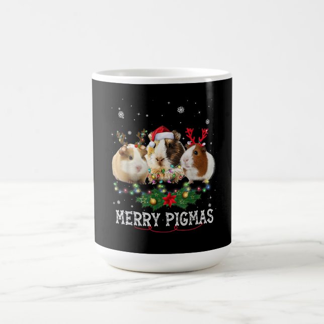 Drei Guinea Schweine Weihnachtslicht Weihnachtsman Kaffeetasse (Mittel)