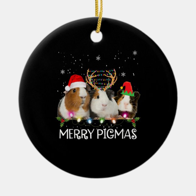 Drei Guinea Weihnachtslicht Weihnachten Weihnachts Keramik Ornament (Vorne)