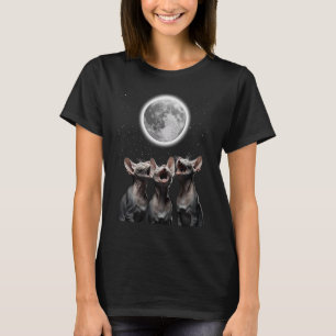 Drei haarlose Sphynx-Katzen miauen den Mond an Ho T-Shirt