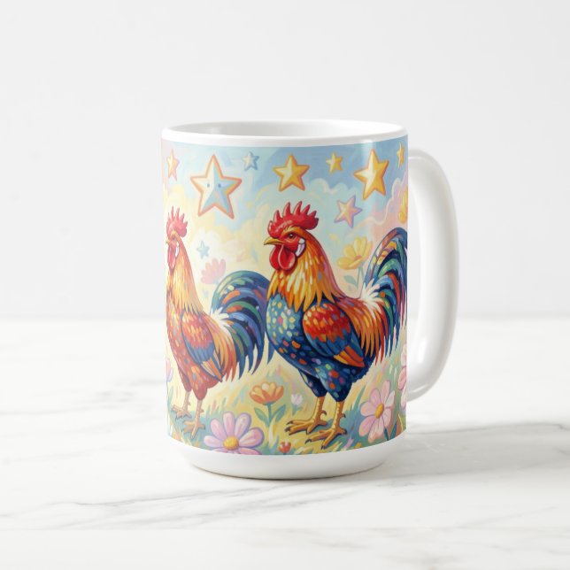 Drei Hähne Kaffeetasse (VorderseiteRechts)