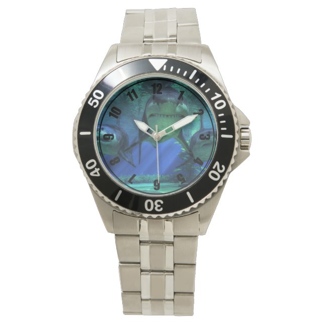 Drei Haie Armbanduhr (Vorderseite)