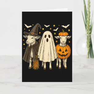Drei Halloween-Ziegen Cosplay Hexe Boo Geschnitzte Karte