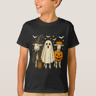 Drei Halloween-Ziegen Cosplay Hexe Boo Geschnitzte T-Shirt