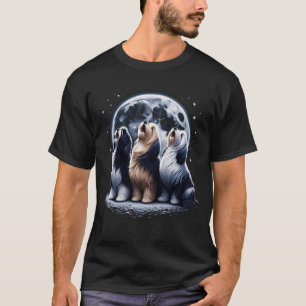 Drei Havanesen heulen am Mond wie drei Wölfe T-Shirt