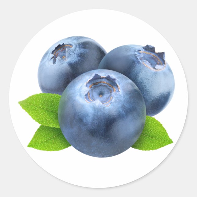 Drei Heidelbeeren Runder Aufkleber (Vorderseite)