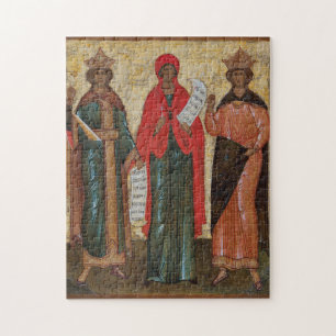 Drei Heilige orthodoxe byzantinische Ikone
