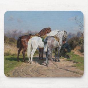 Drei Hengste (von Rosa Bonheur) Mousepad