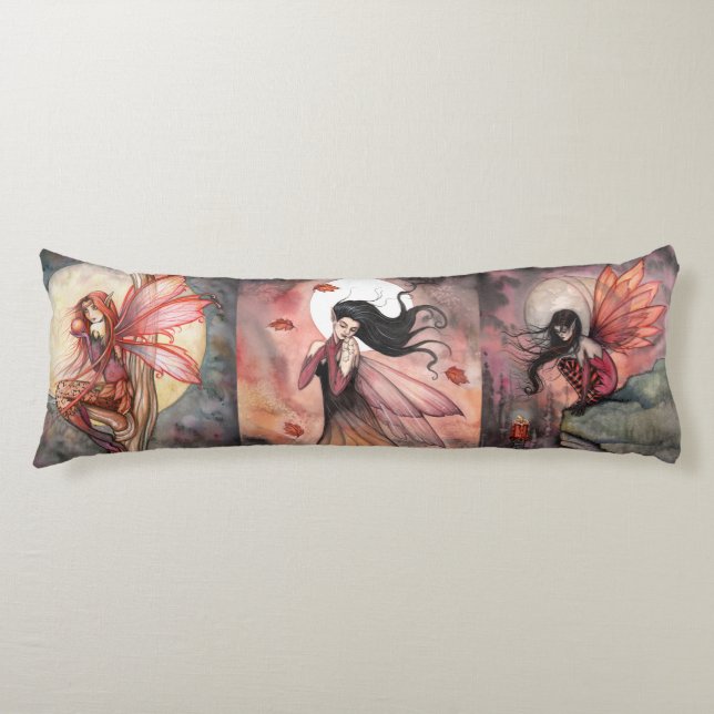 Drei Herbstmärchen von Molly Harrison Fantasy Art Seitenschläferkissen (Vorderseite)