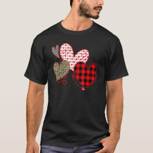 Drei Herzen Leopard Buffalo Kariert für Frauen Val T-Shirt
