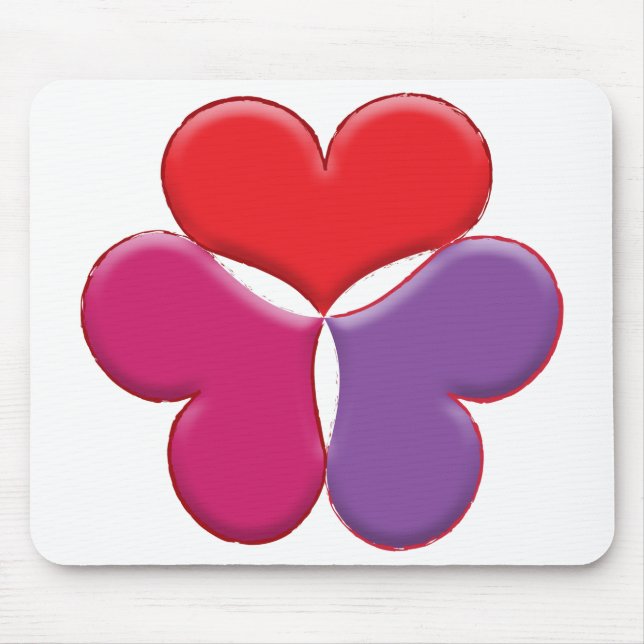 Drei Herzen Mousepad (Vorne)