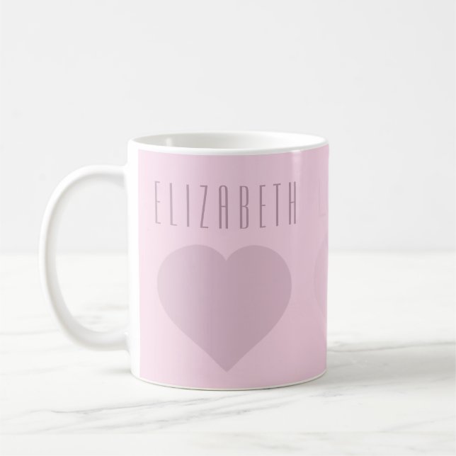 Drei Herzen Rosa und Weiße Tasse (Links)