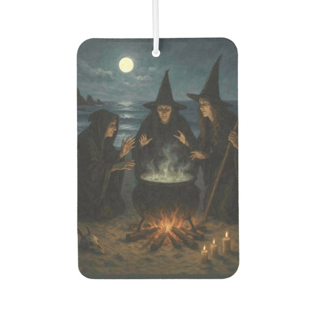 Drei Hexen Brew Cauldron Vollmond Strand Autolufterfrischer (Vorderseite)