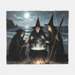 Drei Hexen Brew Cauldron Vollmond Strand Fleecedecke
