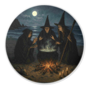 Drei Hexen Brew Cauldron Vollmond Strand Keramikknauf