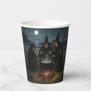 Drei Hexen Brew Cauldron Vollmond Strand Pappbecher