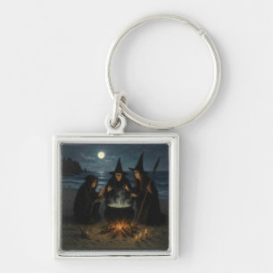 Drei Hexen Brew Cauldron Vollmond Strand Schlüsselanhänger