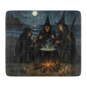 Drei Hexen Brew Cauldron Vollmond Strand Schneidebrett