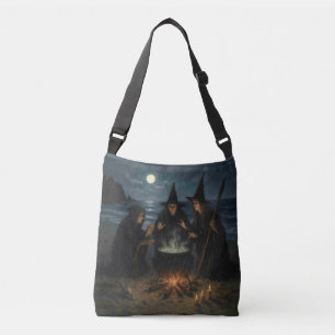 Drei Hexen Brew Cauldron Vollmond Strand Tragetaschen Mit Langen Trägern
