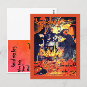 Drei Hexen Kunstparty-Einladung Halloween Postkarte