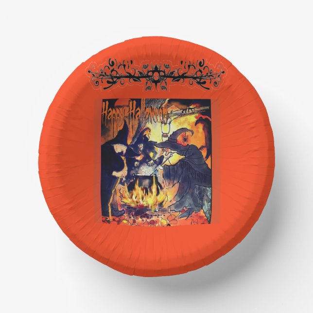 Drei Hexen Party Paper Bowl Art Pappteller (Vorderseite)