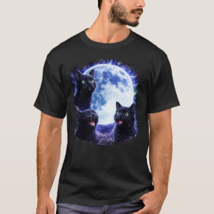 Drei Hexenkatzen heulen zum Mond T-Shirt