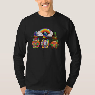 Drei Hippie-Gnome Friedens-Gnome Retro Tie-Dye Des T-Shirt