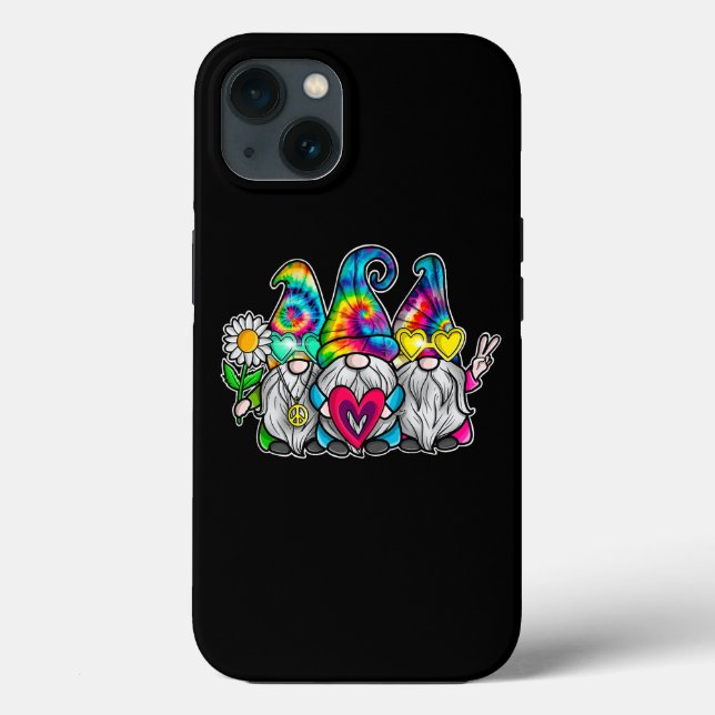 DREI HIPPIE GNOMES Groovy Retro Gefärbte Krawatte  Case-Mate iPhone Hülle (Rückseite)