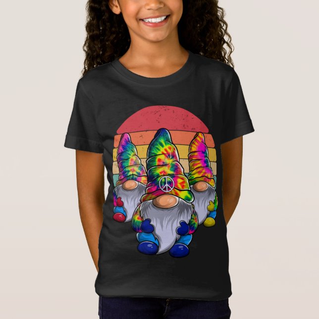 Drei Hippie Gnomes, Peace Gnome, Funny Retro Krawa T-Shirt (Vorderseite)