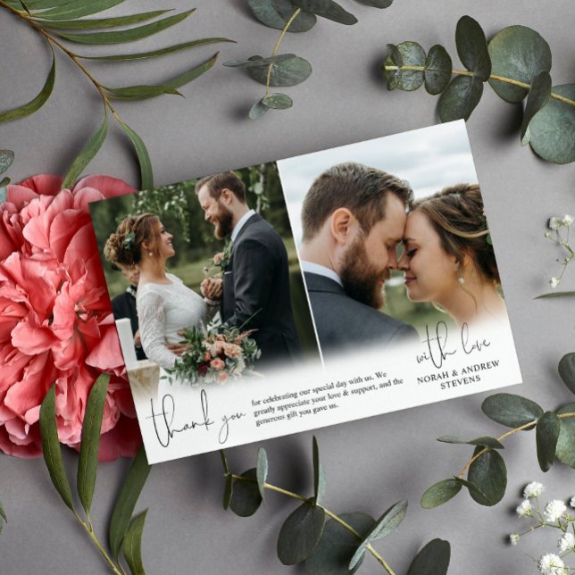 Drei Hochzeitsskripte Fotos Vielen Dank Dankeskarte (Von Creator hochgeladen)