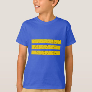 Drei horizontale Streifen   Vintages Yin-Yang-Symb T-Shirt