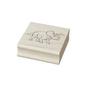 Drei-Hörner-Triceratops Prähistorisches Design Gummistempel