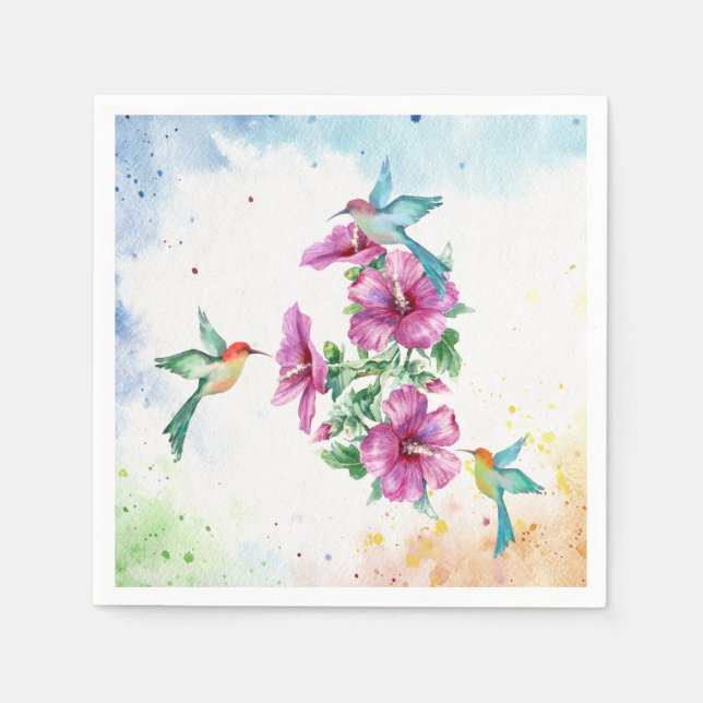 Drei Hummingbirds Cocktail Napkins Serviette (Vorderseite)