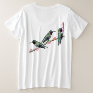 Drei Hummingvögel auf einem Ast Floss Silt Große Größe T-Shirt